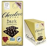 Chocolove Dark Chocolate Bars | 55% Cocoa | Crafted with Smooth Semi-sweet Belgian Chocolate | Non GMO, Rainforest Alliance Certified, 3.2oz Bar (12 Pack)