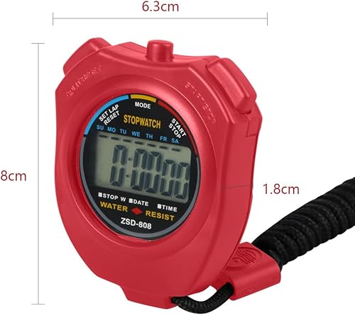 Miniatura 2 de Vicloon Cronómetro, cronómetro digital dividido con silbato de acero inoxidable, cronómetro digital de pantalla grande, temporizador adecuado para