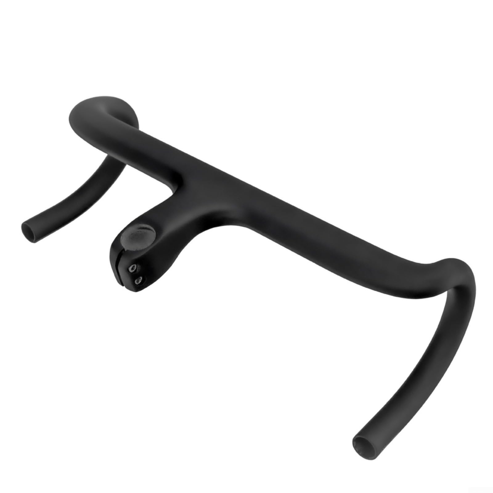 Rennradlenker aus Karbonfaser mit integrierter Computerhalterung, aerodynamische Drop-Bar für Garmin/BRYTON für CATEYE, ergonomisch, 400 mm, 420 mm, Schwarz (100 x 420 mm)