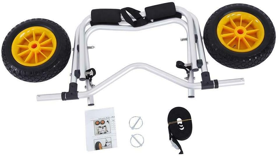 M-K Kayak Canoe Carrier Foldable Kayak Dolly Trolley Wheel Trailer Cart Transport