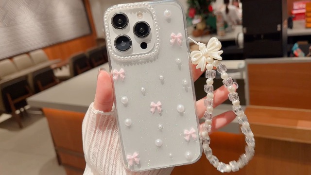 Amazon.com: MINSCOSE for iPhone 15 Pro Clear Glitter Case, Cute