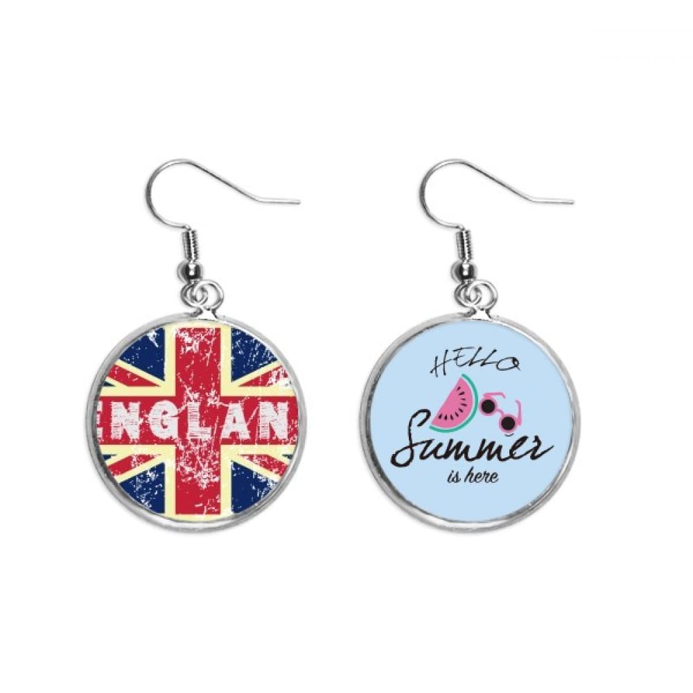 Pendientes de sandía Union Jack con ilustración detallada de Inglaterra 5