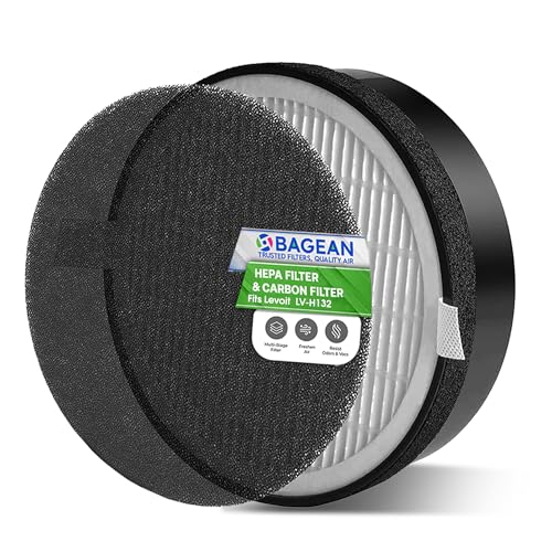 Image of Bagean LV-H132 Replacement Filter for Levoit Air Purifier Compatible with Levoit LV-H132 Replacement Filter - Certified H13 True HEPA with Carbon Filters 99.97% of Particles and Purifies Air (1-Pk)