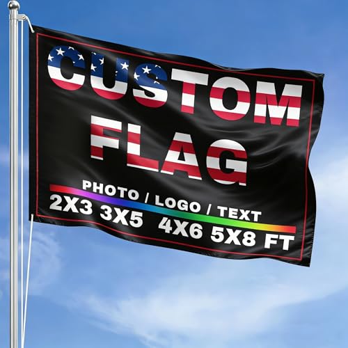 Custom Flag 3x5 Ft - Custom American Flag with Photo/Text/Logo Personalized Flags Poster Banners for Indoor Outdoor Decoration
