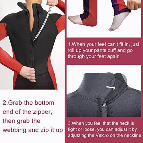 Mens Wetsuit Women,3Mm Wetsuits For Men In Cold Water,Ravani Wetsuit Men For Diving,Wetsuits For Women In Cold Water,Wetsuit Womens For Surfing Snorkeling Kayaking (Women(Black Red) 003, Xl) #TOP5