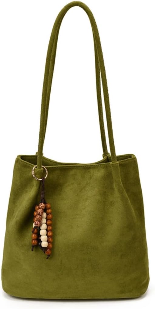 Suede Tote Bag for Women Suede Hobo Bags Slouchy Shoulder Handbag Vintage Purse Satchel Bags Travel College Tote Bag