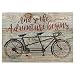 The Adventure Begins Distressed Green with Tandem Bicycle 5 x 7 Small Wood Plank Design Plaque Sign