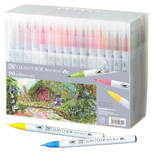 Kuretake Zig Clean Color Real Brush 90 colors set,...