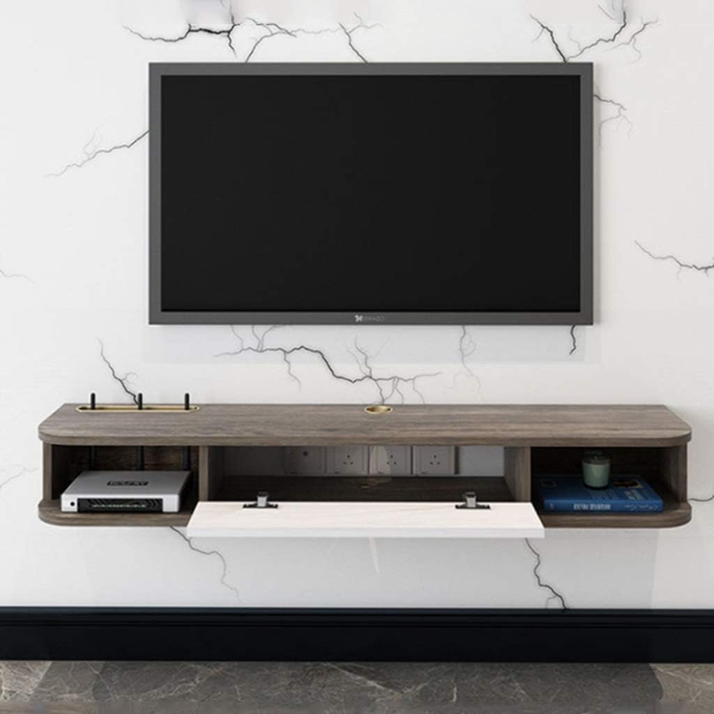 Shelf Wall Mounted Tv Media Console Floating Tv Stand With Cabinet Door Media Console Entertainment Center Component Shelf Tv Cabinet Wall Shelf For Cable Boxes Routers Remotes Dvd Players Game Consol Television Stands Entertainment Centres
