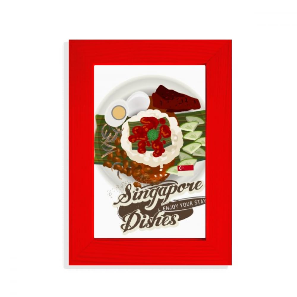 Cadre photo Singapour Nasi Lemak rouge, souvenir de voyage Asie