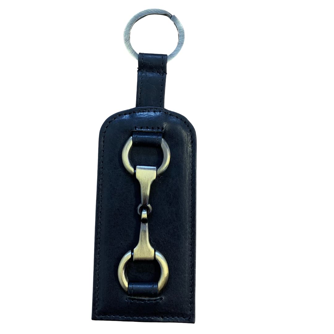 Mala Leather Black Steed Leather Equestrian Horse Keyring