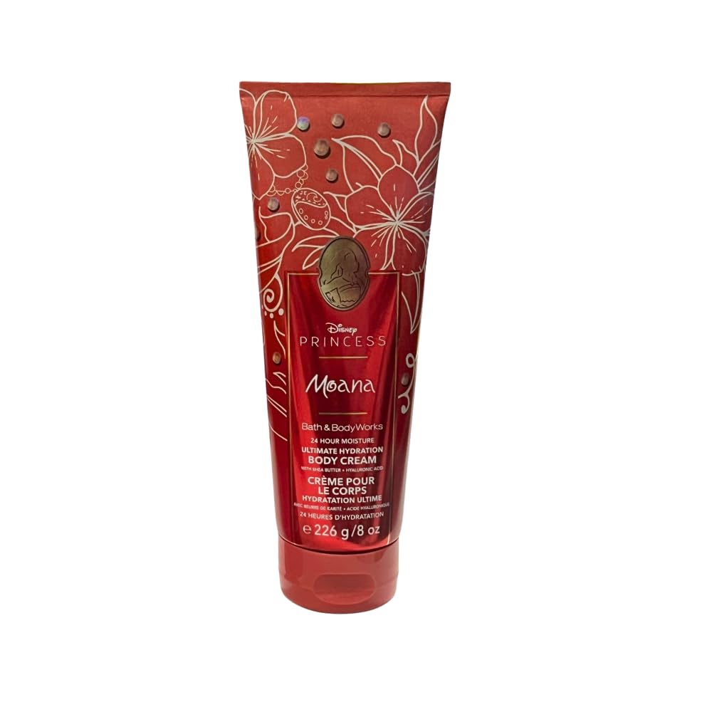 Bath & Body Works PRINCESS COLLECTION Fine Fragrance Mist & Ultimate Hydration Body Cream 2-piece Gift Set with a Bow for Holidays - Full Size – Limited Edition (Moana)