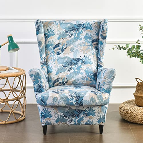 MINGPINHUIUS Wingback Chair Cover Sofa Slipcover - Stretch Polyester Wingback Armchair Covers Super Soft Furniture Protector Couch for Living Room Machine Washable/Skid Resistance