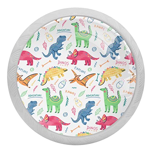 Poignées de commode fluorescentes à motif dinosaures pour armoires