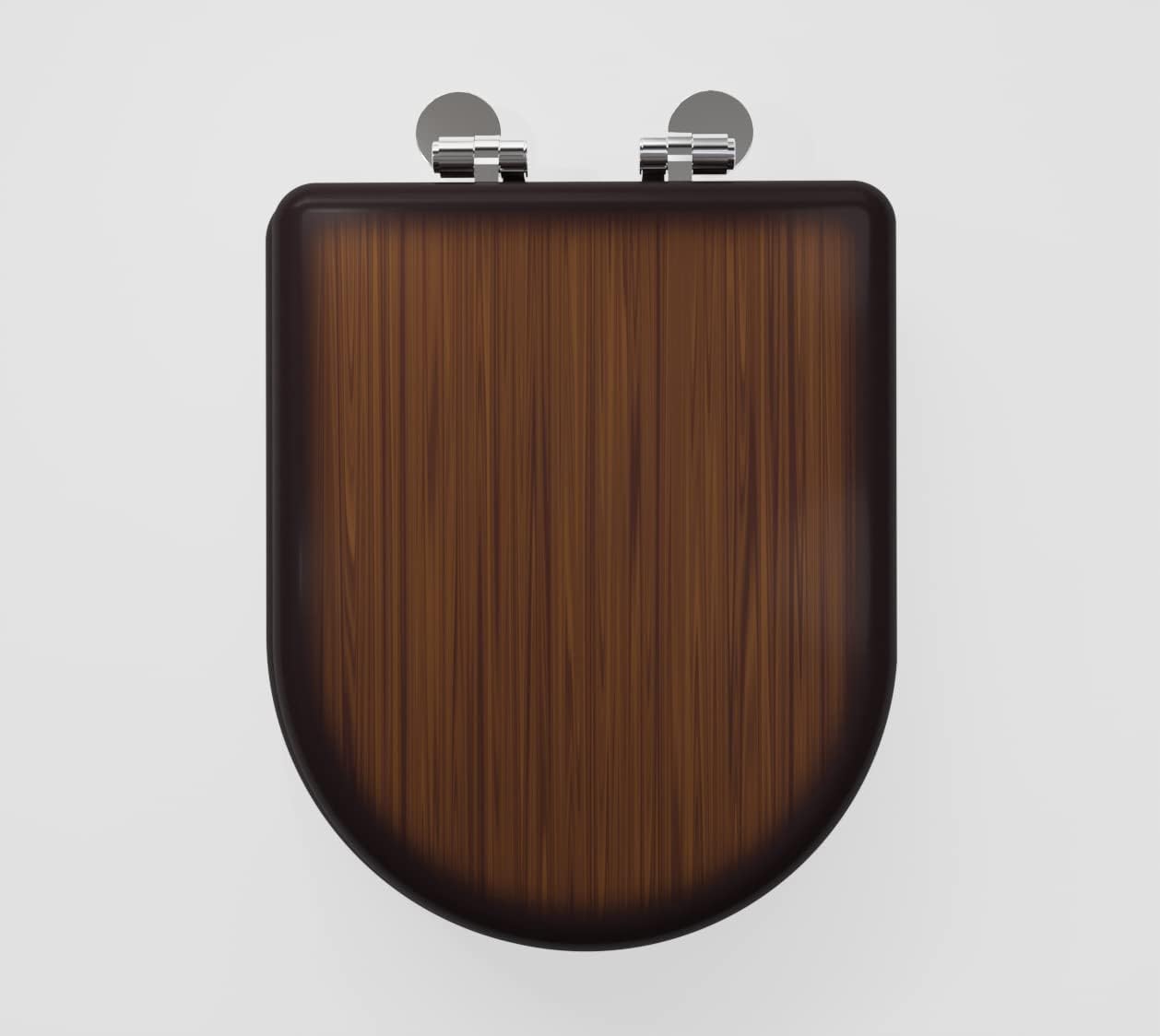 Toilet Seat Cover | Adshank | Walnut color/effect | Non Soft Close Hinges | Model : AI 1040027G 026 PTPn | Suitable for Jaquar Solo 15951/15851 / 6951 Commode/Toilet.