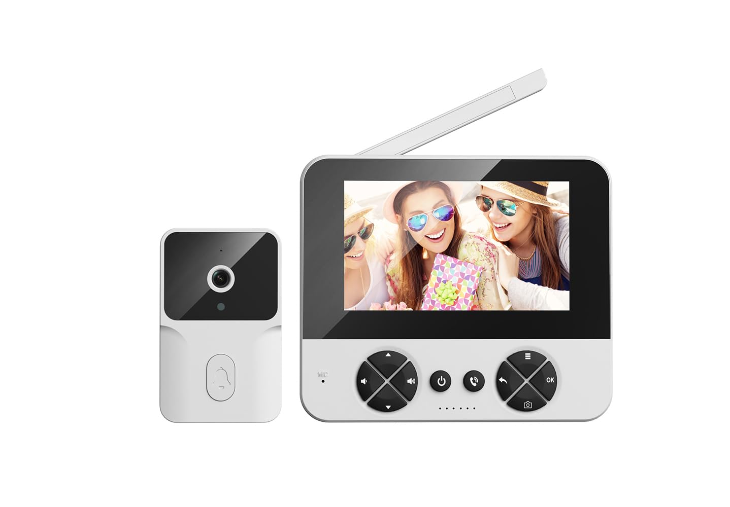 TKMARS Videocitofono Smart con Batteria 6 Mesi | Spioncino Digitale HD 4,3" | Visione Notturna | Senza App/Wi-Fi | 14 Lingue | Installazione Senza Fili