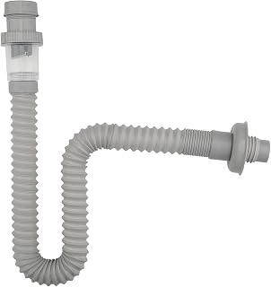 1-1/4 Inch Expandable Flexible Drain, Kitchen Sink Bathroom Vanity Odor Proof Universal Drain S Pipe Sink Drain P Trap Pipe (Gray)