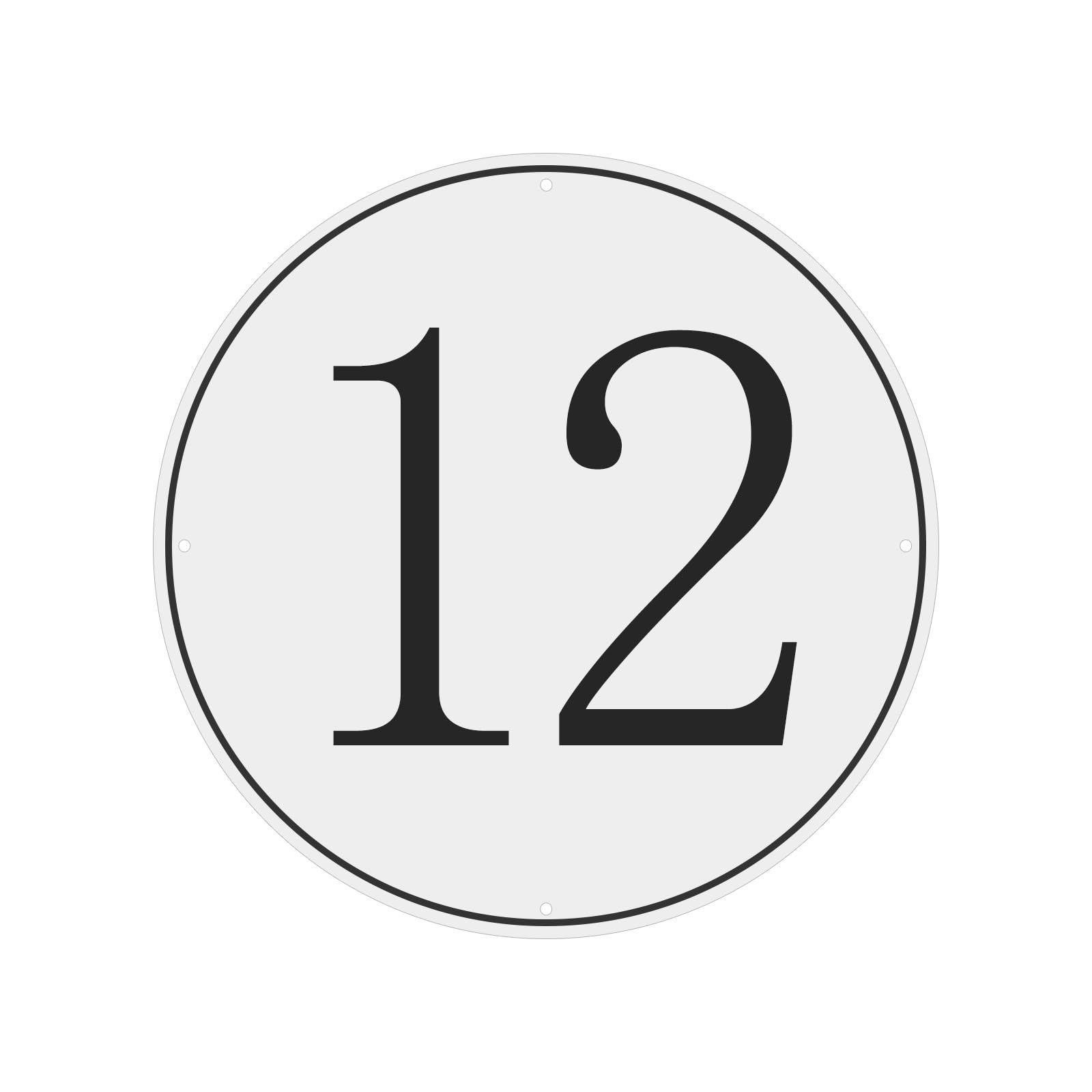 PATIKIL Large Metal Number Sign, 12" Diameter Aluminum Number 12 Sign Plate Area Marker Parking Weather-Resistant Signs for Indoor Outdoor Use
