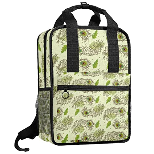 Sac à dos cartable plumes de paon idéal pour le lycée et les sorties