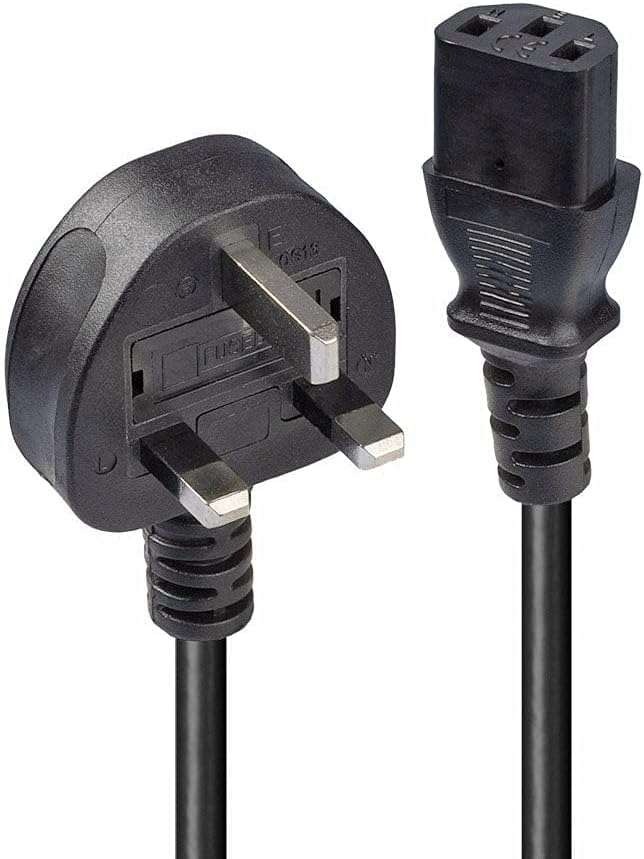 LINDY 30430 0.2 m UK 3 Pin Plug To IEC C13 Mains Power Cable - Black