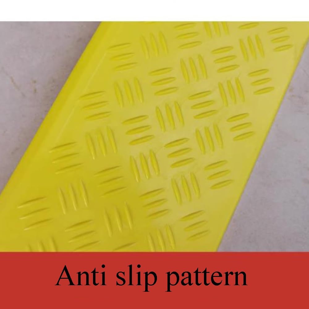 COKYIS Rampa De Umbral De Puerta Rampa De Plástico Antideslizante Rampas De Entrada, Rampas De Acera Ligero, Rampa De Acceso para Cochecito De Bebé (Color : Yellow, Size : 100 * 9 * 3.5cm)