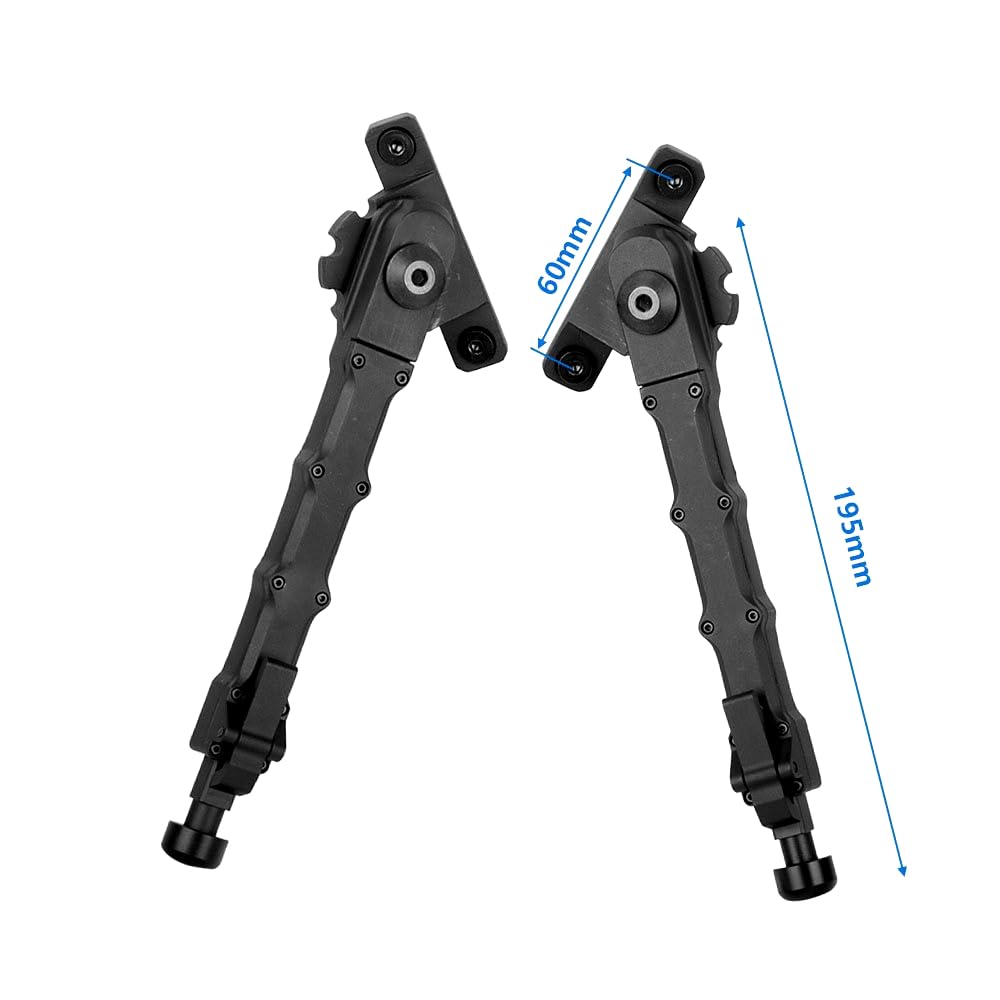 Aluminium Bipod for Hunting, Side Bipod for M-Lok Compatible Handguard System Adjustable Extension Bipod