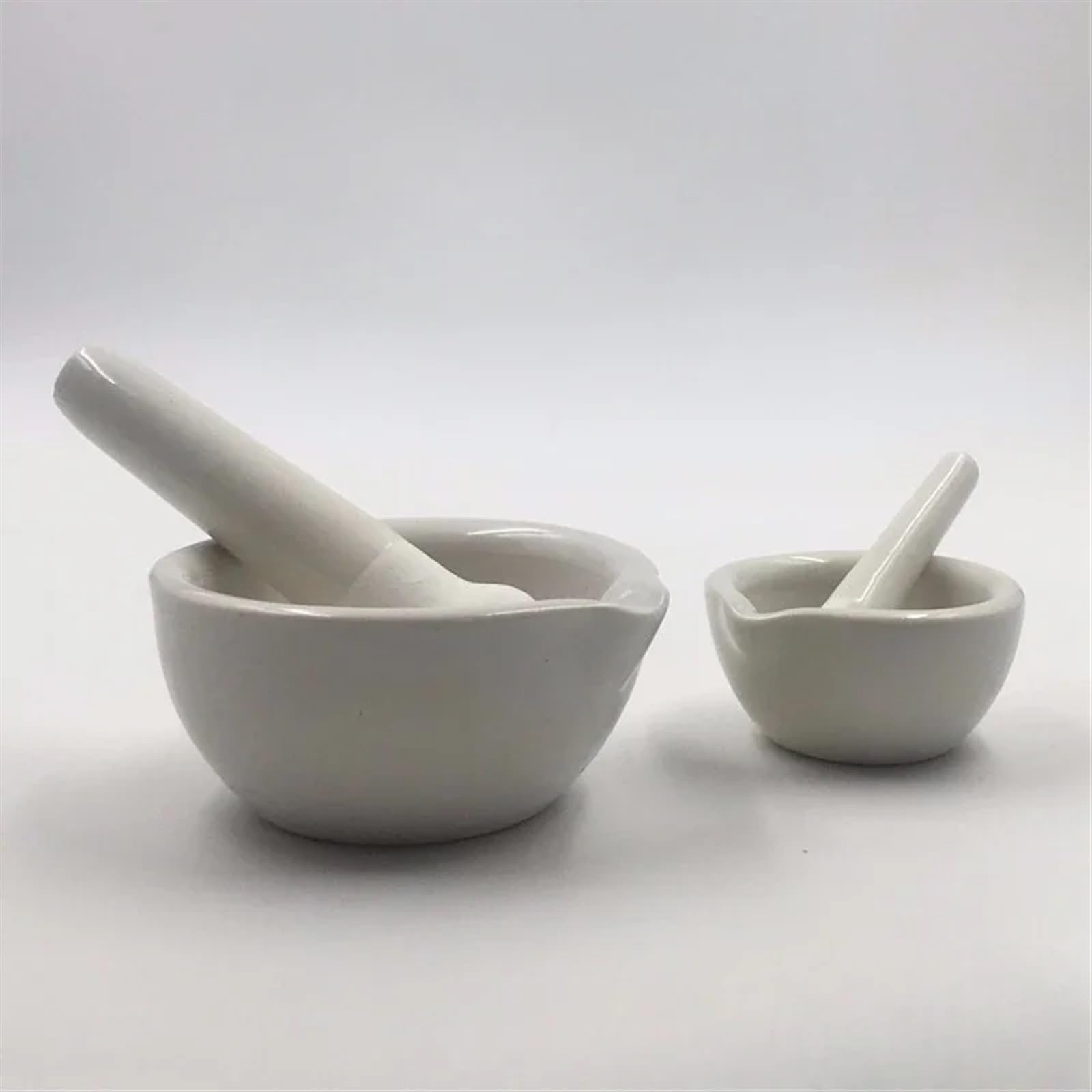 Set Pestello E Mortaio Set di mortaio e pestello in ceramica for uso domestico Ciotole for macinare for spezie da cucina Tè Macinapepe aglio Mini mulini for erbe 4 dimensioni(130mm)