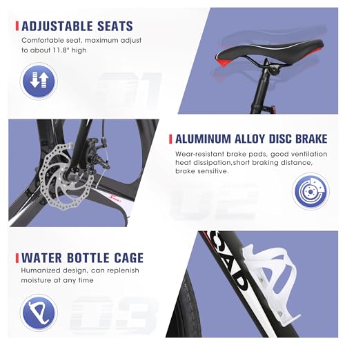 Outroad Hybrid Bikes, 26 inch 14/21 Speed 700C Wheel Road