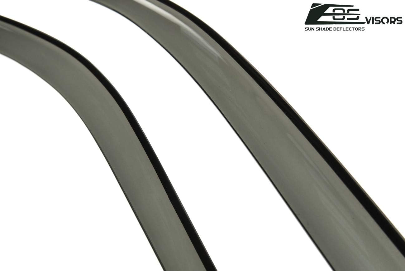 for 1995-1998 240SX S14 | EOS Tape-On Smoke Tinted Side Vent Window Deflectors Rain Guards