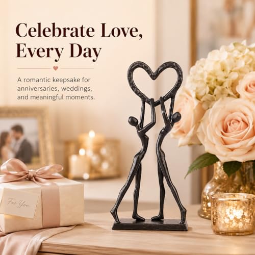 Sculpture en fer en forme de cœur pour couples et mariés - 4