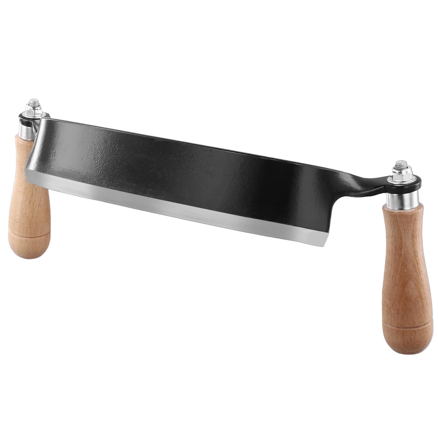 QWORK® Couteau à tirer courbés 250 mm, Lame acier à haute netteté, Poignées ergonomiques en bois