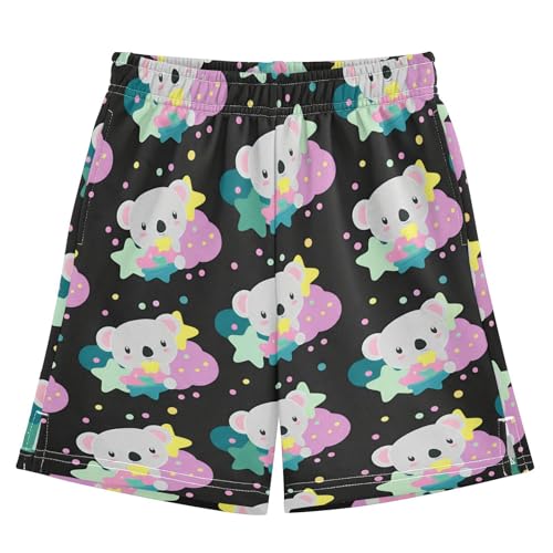 J JOYSAY Star Cloud Koala Black Boys Athletic Shorts Kids Youth Casual Shotrs with Pockets Elastic Waistband