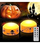 Bougie LED Citrouille Halloween, Bougies Flottante Aquatique