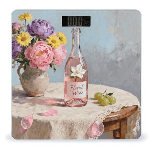 Báscula de Baño Digital Floral Wine Precisa y Estable miniatura 1