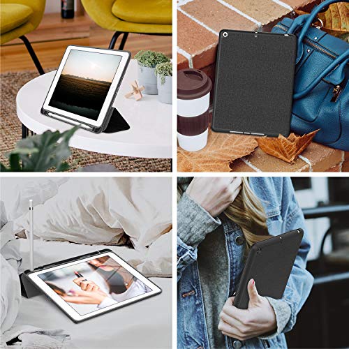 Soke Ipad 9.7 2018/2017 Case With Pencil Holder, Smart Ipad Case Trifold Stand With Shockproof Soft Tpu Back Cover And Auto Sleep/Wake Function For Ipad 9.7 Inch 5Th/6Th Generation, Black #TOP4