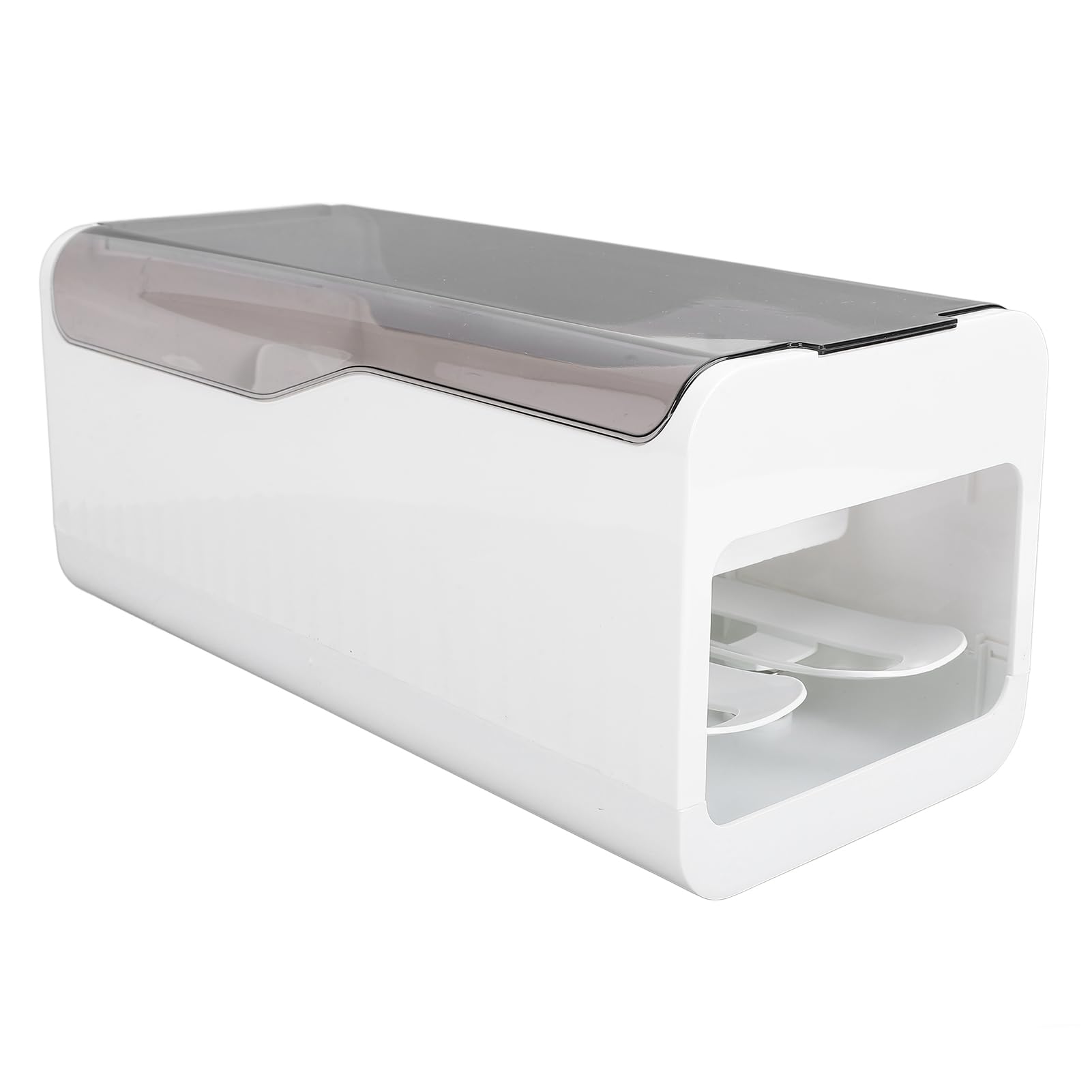 Portauova per frigorifero, contenitore organizer per dispenser di uova con arrotolamento automatico con coperchio, vassoio per frigorifero in PP per uso alimentare, organizer da