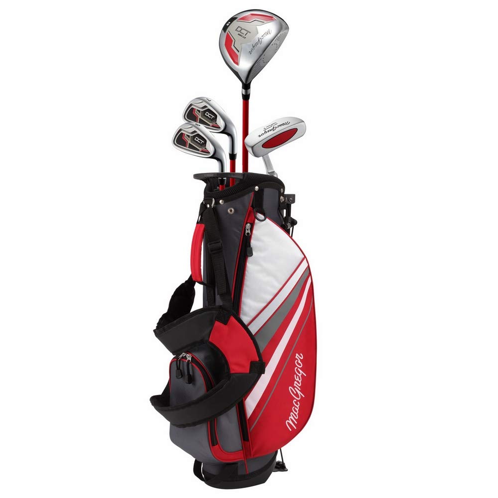 MACGREGOR Boys DCT3000 Junior Kids Childrens Package Set with Golf Club Carry Bag Golfschlägersets, Rot/Weiß, 6-8 Jahre