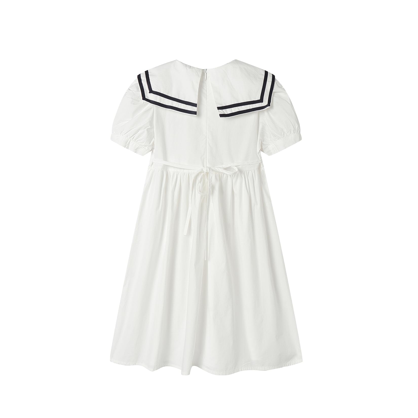 Mud Kingdom Vestido náutico para niñas, cuello marinero, manga corta, uniforme escolar de verano, talla 4-14