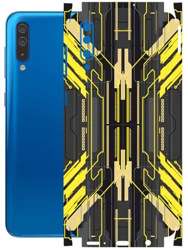 Image of AtOdds - Full Body Back Screen Guard Protector Film - Lamination Wrap Skin Sticker Compatible with Samsung Galaxy A50 | Scratchproof Matte Finish (Cyber Yellow)