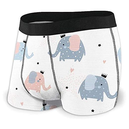 Elefantes Calzoncillos bóxer para Hombre Ropa Interior para Hombres Poliéster Spandex Tamaño de Secado rápido L
