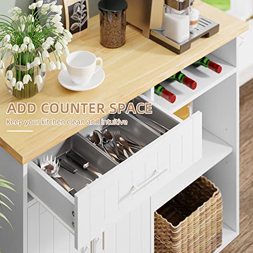 image for Shintenchi Kitchen Island Cart with Storage,Rolling Kitchen Island Sid