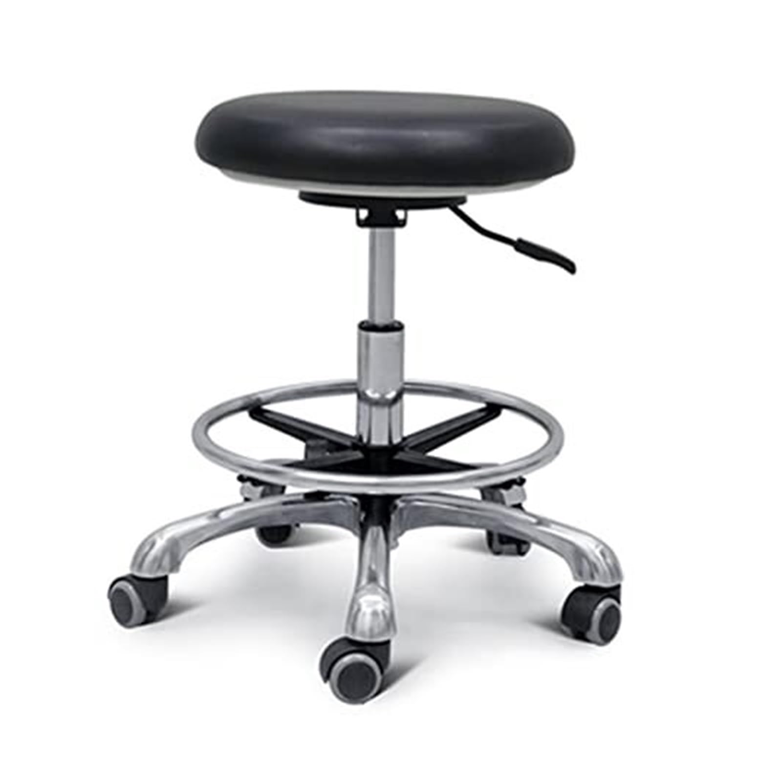 OZBMA Dental Stool with 360° Rotation, Height Adjustable Medical Assistant Chair, PU Leather Saddle Design, Armrest for Clinics and Salons (A2)