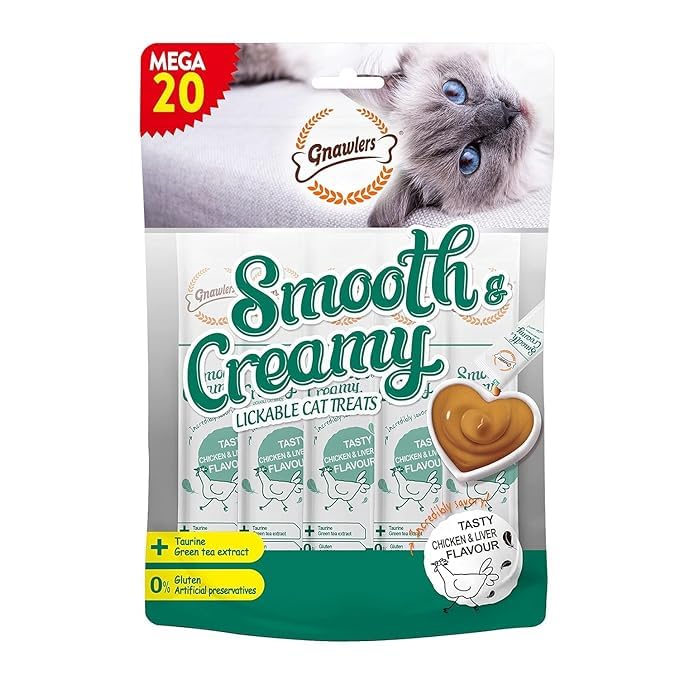 Gnawlers Creamy Lickable Treats for Cat-300Gm (Flavor-Chicken & Liver) Sold by The Pet Point (B0CR6P1THH) Amazon Price History, Amazon Price Tracker