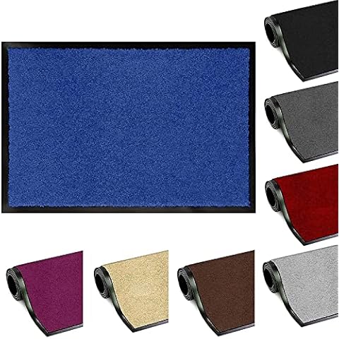 FB FunkyBuys Felpudo para puerta de barrera, lavable, ligera, color azul oscuro Cover
