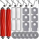 26 Pack Replacement Accessories Kit for Roborock QV 35A / QV 35S Robot Vacuum, 2 Anti-Tangle Brushes, 4 HEPA Filters, 6 Dust Bags, 6 Mop Pads, 6 Side Brushes, 2 Cleaning Tools