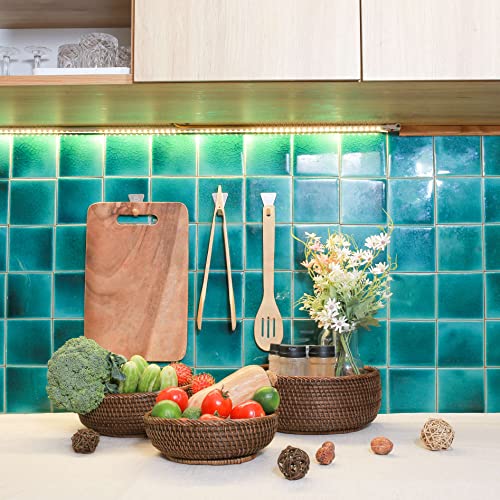 Round Wicker Baskets Handwoven Fruit And Vegetable Storage For Serving Potatoes Onions Bread Rattan Decor Basket Stackable Set 3 Fruit Holder For Kitchen Countertop Organizing Bathroom (Dark Brown) #TOP3