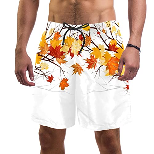 Maillots de bain hommes JDEZ en feuilles d'automne, le short de plage idéal