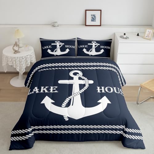 Decoración de dormitorio King premium con motivos de anclas 6