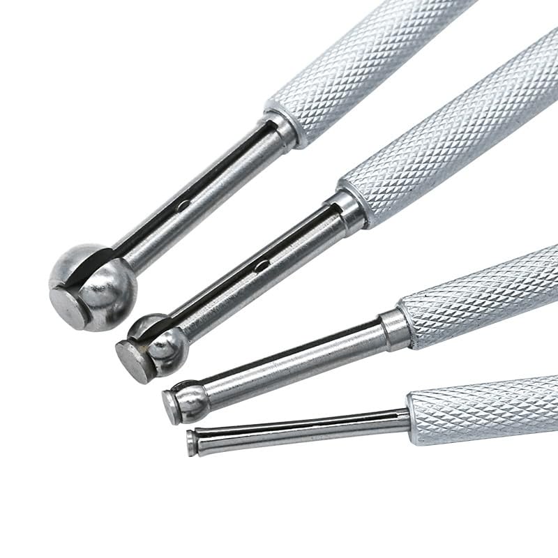 4pcs/Set Small Hole Gauge Telescoping Gauges Set Full Ball Type Gauge 0.125-0.5" 4pcs Full-Ball Small Bore Hole Precision Gage