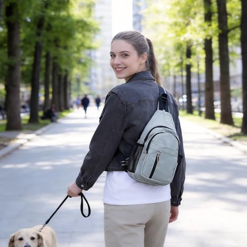 Image of JENAGREEN Sling Backpack Crossbody Sling Bag for Women Men, Multipurpose Travel Hiking Adjustable Chest Bag Casual Daypack